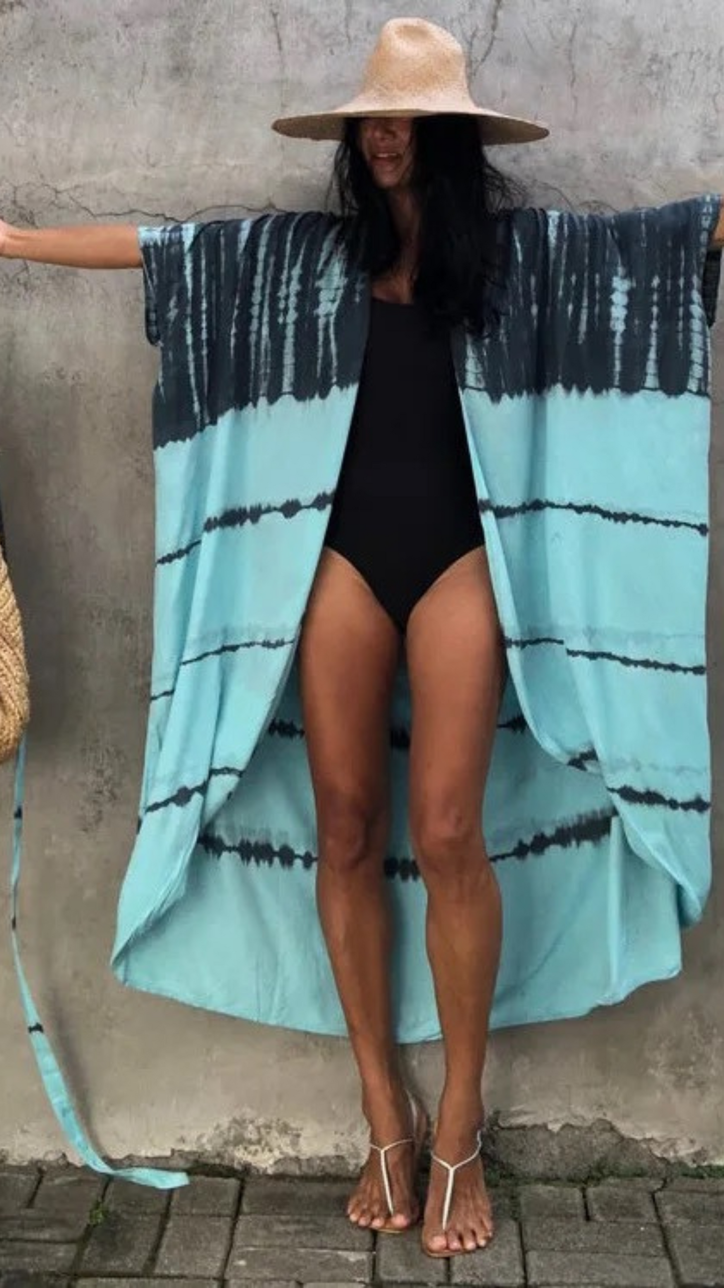 Tie & Dye Aqua Beach Coverup